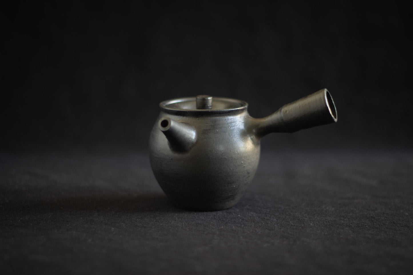 Black Japanese-style yokode kyūsu tea pot #3