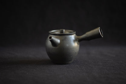 Black Japanese-style yokode kyūsu tea pot #3
