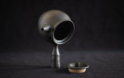 Black Japanese-style yokode kyūsu tea pot #3
